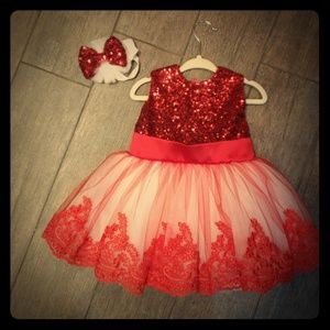 Baby dress with matching headband
